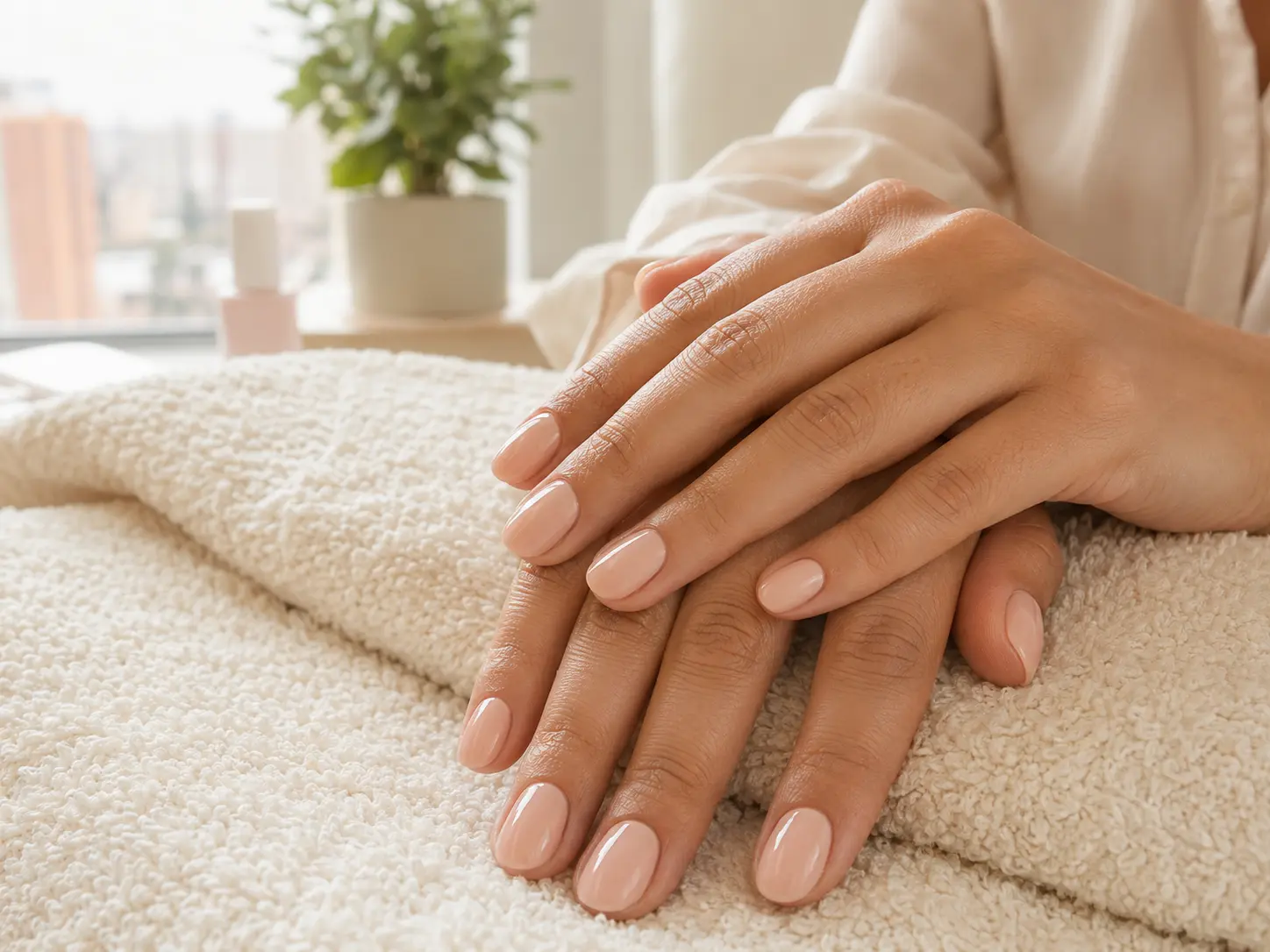 Manicure nude realizado a domicilio en Bogotá